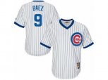 Chicago Cubs #9 Javier Baez Authentic White Home Cooperstown MLB Jersey
