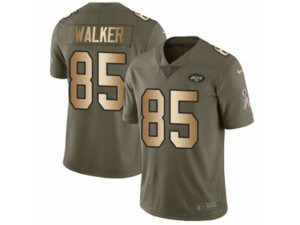 New York Jets #85 Wesley Walker Limited Olive Gold 2017 Salute to Service NFL Jersey