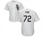 Chicago White Sox #72 Carlton Fisk White Home Flex Base Authentic Collection Baseball Jersey