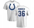 Indianapolis Colts #36 Derrick Kindred White Name & Number Logo T-Shirt