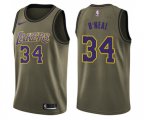 Los Angeles Lakers #34 Shaquille O'Neal Swingman Green Salute to Service NBA Jersey