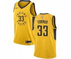 Indiana Pacers #33 Myles Turner Authentic Gold Basketball Jersey Statement Edition