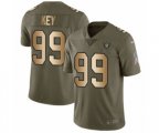 Oakland Raiders #99 Arden Key Limited Olive Gold 2017 Salute to Service NFL Jersey