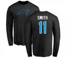 Carolina Panthers #11 Torrey Smith Black Name & Number Logo Long Sleeve T-Shirt