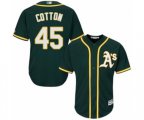 Oakland Athletics Jharel Cotton Replica Green Alternate 1 Cool Base Baseball Player Jersey