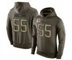 Washington Redskins #55 Cole Holcomb Green Salute To Service Pullover Hoodie