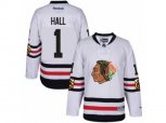Chicago Blackhawks #1 Glenn Hall Authentic White 2017 Winter Classic NHL Jersey