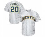 Milwaukee Brewers David Freitas Replica White Alternate Cool Base Baseball Player Jersey