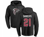 Atlanta Falcons #21 Deion Sanders Black Name & Number Logo Pullover Hoodie
