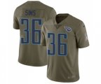 Tennessee Titans #36 LeShaun Sims Limited Olive 2017 Salute to Service Football Jersey