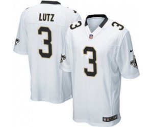 New Orleans Saints #3 Wil Lutz Game White Football Jersey