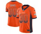 Denver Broncos #30 Terrell Davis Limited Orange Rush Drift Fashion Football Jersey