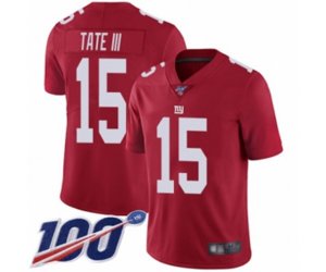 New York Giants #15 Golden Tate III Red Limited Red Inverted Legend 100th Season Football Jersey
