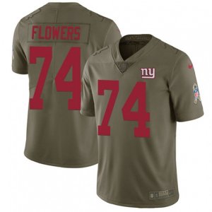 New York Giants #74 Ereck Flowers Limited Olive 2017 Salute to Service NFL Jersey