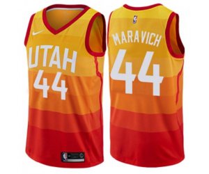 Utah Jazz #44 Pete Maravich Swingman Orange NBA Jersey - City Edition
