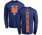 New York Mets #25 Adeiny Hechavarria Royal Blue Backer Long Sleeve T-Shirt