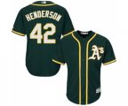 Oakland Athletics #42 Dave Henderson Replica Green Alternate 1 Cool Base Baseball Jersey