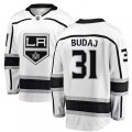 Los Angeles Kings #31 Peter Budaj Authentic White Away Fanatics Branded Breakaway NHL Jersey