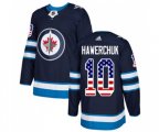 Winnipeg Jets #10 Dale Hawerchuk Authentic Navy Blue USA Flag Fashion NHL Jersey
