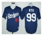 Los Angeles Dodgers #99 Hyun-Jin Ryu Navy Blue Cooperstown Stitched Baseball Jersey