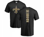 New Orleans Saints #90 Malcom Brown Black Backer T-Shirt