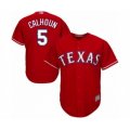 Texas Rangers #5 Willie Calhoun Authentic Red Alternate Cool Base Baseball Player Jersey
