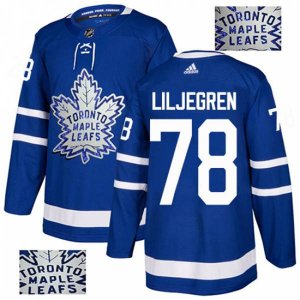 Toronto Maple Leafs #78 Timothy Liljegren Authentic Royal Blue Fashion Gold NHL Jersey