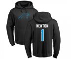 Carolina Panthers #1 Cam Newton Black Name & Number Logo Pullover Hoodie