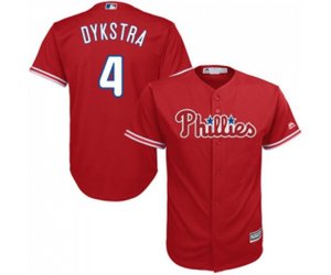 Philadelphia Phillies #4 Lenny Dykstra Replica Red Alternate Cool Base Baseball Jersey