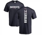 New England Patriots #14 Steve Grogan Navy Blue Backer T-Shirt