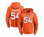 Denver Broncos #54 Brandon Marshall Orange Name & Number Pullover NFL Hoodie