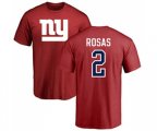 New York Giants #2 Aldrick Rosas Red Name & Number Logo T-Shirt