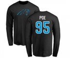 Carolina Panthers #95 Dontari Poe Black Name & Number Logo Long Sleeve T-Shirt