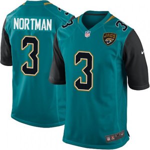 Jacksonville Jaguars #3 Brad Nortman Game Teal Green Team Color NFL Jersey
