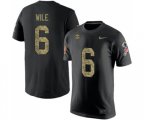 Minnesota Vikings #6 Matt Wile Black Camo Salute to Service T-Shirt