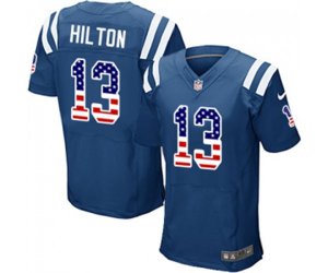 Indianapolis Colts #13 T.Y. Hilton Elite Royal Blue Home USA Flag Fashion Football Jersey