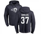 Los Angeles Rams #37 Sam Shields Navy Blue Name & Number Logo Pullover Hoodie