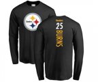 Pittsburgh Steelers #25 Artie Burns Black Backer Long Sleeve T-Shirt
