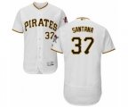 Pittsburgh Pirates Edgar Santana White Home Flex Base Authentic Collection Baseball Player Jersey