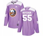 New York Islanders #55 Johnny Boychuk Authentic Purple Fights Cancer Practice NHL Jersey