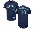 Seattle Mariners #10 Edwin Encarnacion Navy Blue Alternate Flex Base Authentic Collection Baseball Jersey