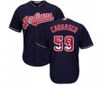 Cleveland Indians #59 Carlos Carrasco Authentic Navy Blue Team Logo Fashion Cool Base Baseball Jersey