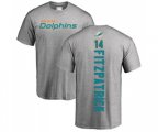 Miami Dolphins #14 Ryan Fitzpatrick Ash Backer T-Shirt