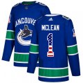 Vancouver Canucks #1 Kirk Mclean Authentic Blue USA Flag Fashion NHL Jersey