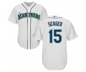 Seattle Mariners #15 Kyle Seager Authentic White Home Cool Base MLB Jersey