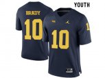 2016 Youth Jordan Brand Michigan Wolverines Tom Brady #10 College Football Limited Jersey - Navy Blue