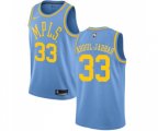 Los Angeles Lakers #33 Kareem Abdul-Jabbar Authentic Blue Hardwood Classics Basketball Jersey