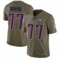 New England Patriots #77 Trent Brown Limited Olive 2017 Salute to Service NFL Jersey