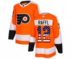 Adidas Philadelphia Flyers #12 Michael Raffl Authentic Orange USA Flag Fashion NHL Jersey