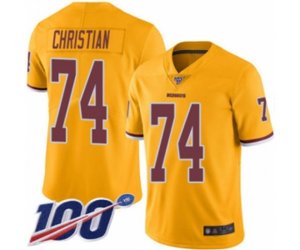 Washington Redskins #74 Geron Christian Limited Gold Rush Vapor Untouchable 100th Season Football Jersey